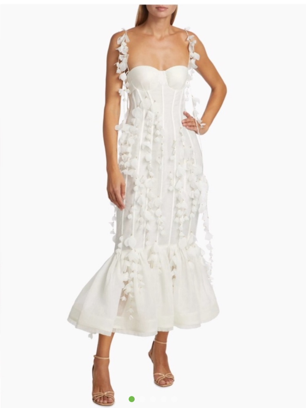 Zimmermann White Floral Appliqué Maxi Dress - Picture 1 of 4